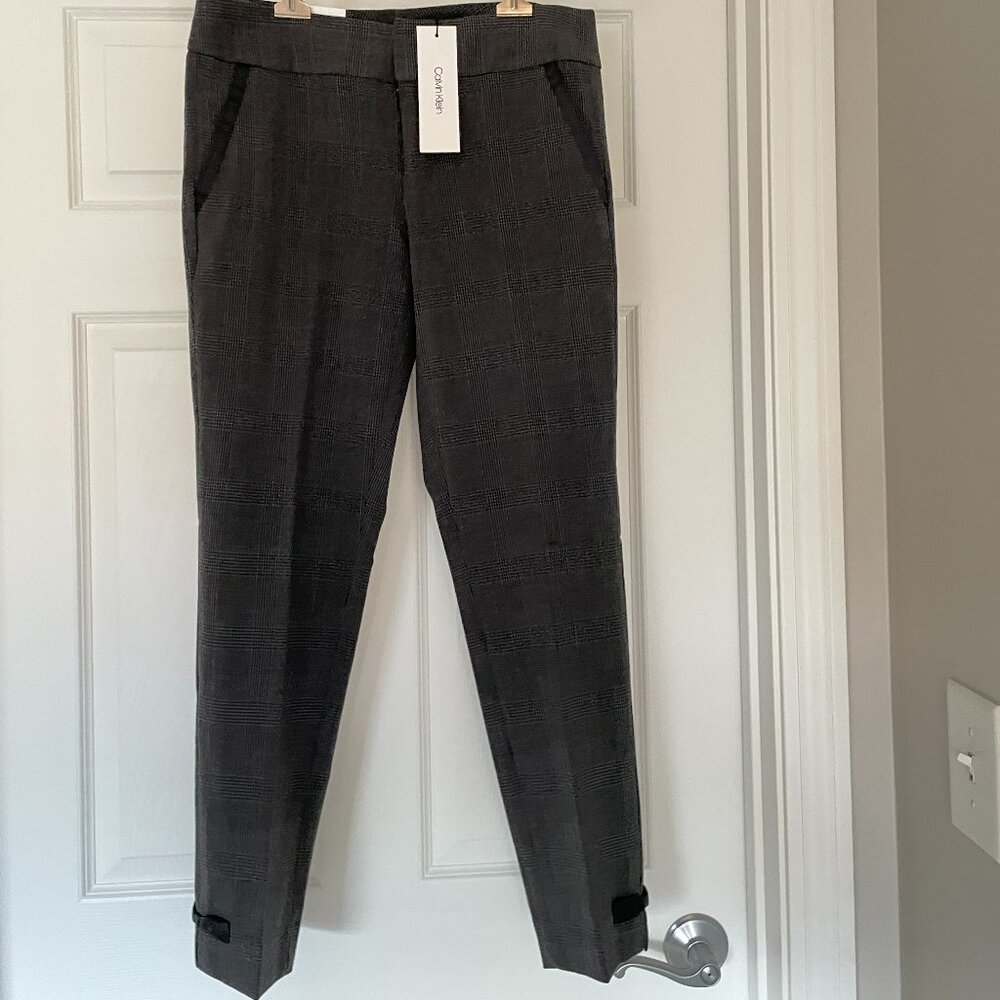 Calvin Klein modern ankle dress plaid pants Size 4 NWT